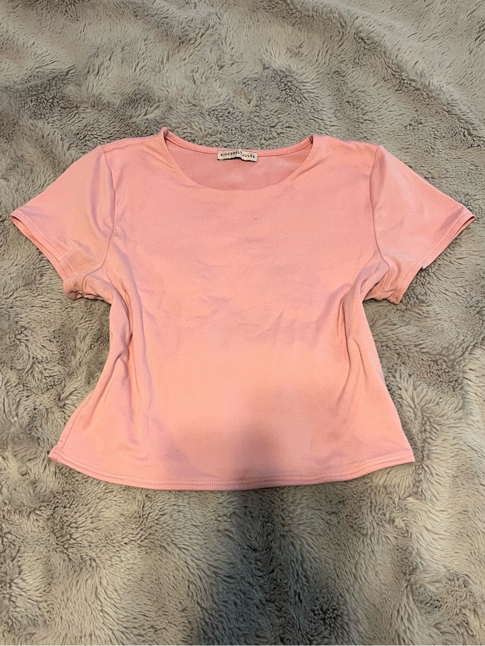 Sincerely Jules Light Pink Crop Tee